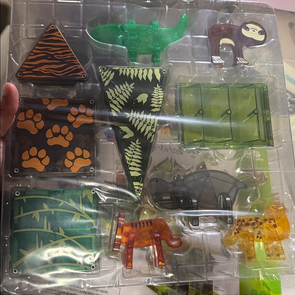 Magna-tiles jungle animals 25 piece set moveable parts alligator hippo sloth - Picture 4 of 4